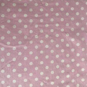 Pink White Polka Dot Fabric Square Cotton Material 10in x 10in Raw Edges